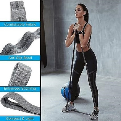 Fitcozi Fabric Workout Bands, Exercise Loop Bands Bands Resistance Tube Resistance Tube(Grey)