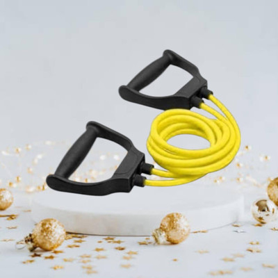 SRD UH-8S Toning Tube Elastic Rubber Fitness (BLACK YELLOW) Resistance Tube(Yellow)