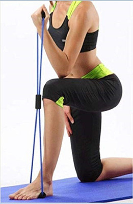 Avomaa Pull Rope Double Stretching Tube Latex Fitness Band Toning Tube@336 Resistance Tube(Black, Blue)