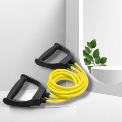 SRD NHF-4Y Double Toning elastic full body (BLACK YELLOW) Resistance Tube(Yellow)