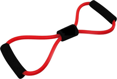KITRON Black Figure 8 Resistance Band with Foam Handles for Full Body Workout Resistance Tube(Red)
