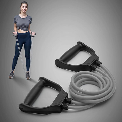 alyv Double Toning Resistance Tube - Exercise Band for Workout(Grey) Resistance Tube(Grey)