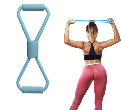 FirstFit Workout Toning Bands With Handle for Intense Core Exercise & Muscle Training Resistance Tube(8 - Shape Resistance Band Blue)