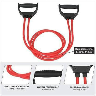 TensionX DOUBLE TONING TUBE RESISTANCE BAND Resistance Tube(Red)