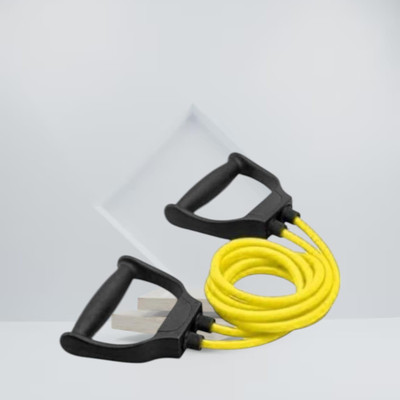 SRD JH-YR8F Double Toning Resistance Tube Elastic(BLACK YELLOW) Resistance Tube(Yellow)