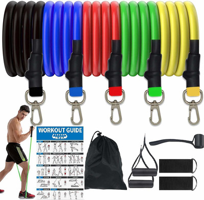 Oddish Home workout (12 PCS) Multi Functional Fitness Strength Band for Exercise Resistance Tube(Multicolor)