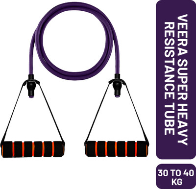 VEERA Super Heavy Resistance Band For Workout| Toning Tube Pullup Band For Stretching| Resistance Tube(Purple 30 to 40 Kg)