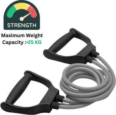 Shopeleven improved quality pure latex tube stretching rope for home gym exerciser Resistance Tube(Grey)