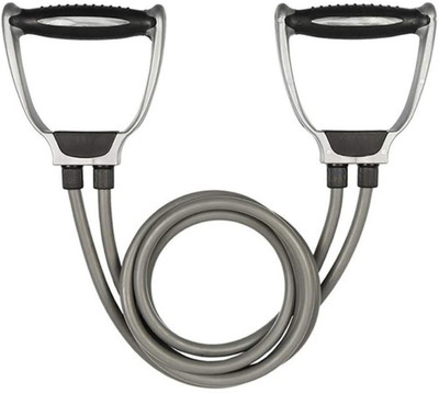 LIVOX Double Tonning Tube, Pull Rope Exercise Band for Stretching, Workout, Home & Gym Resistance Tube(GRAY)