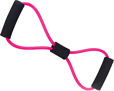 DOERSHAPPY Pink Resistance Band for Muscle Toning – Figure 8 Style Resistance Tube(Pink)