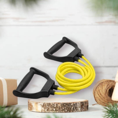 Aoriyon LSJ-D87DH Double Toning Exercise Resistance Tube (BLACK YELLOW) Resistance Tube(Yellow)