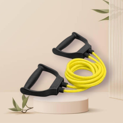 SRD JHD-E9K Toning Tube Elastic Rubber Exercise (BLACK YELLOW) Resistance Tube(Yellow)