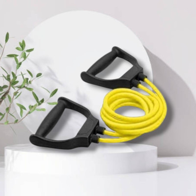 Aoriyon BS-RU training tube home workout muscle(BLACK YELLOW) Resistance Tube(Yellow)