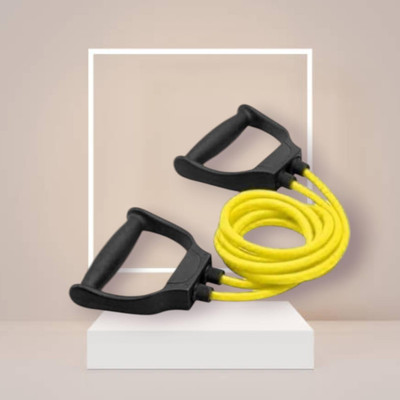 Aoriyon KJ-DIJ Toning Tube Elastic Rubber Exercise (BLACK YELLOW) Resistance Tube(Yellow)