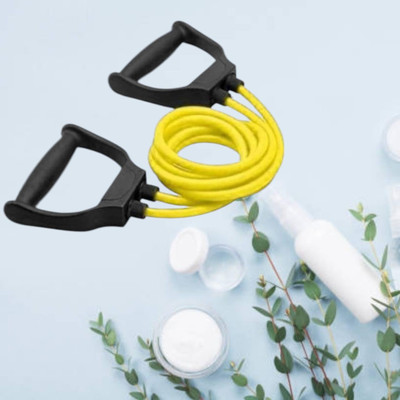 Aoriyon HE-5F Fitness Exercise Resistance Tube(BLACK YELLOW) Resistance Tube(Yellow)