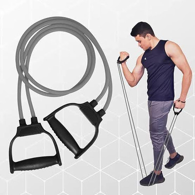 SUVIKSHA Double Toning Tube for Physical Therapy, Stretching, Home Fitness,Yoga Resistance Tube(Grey)