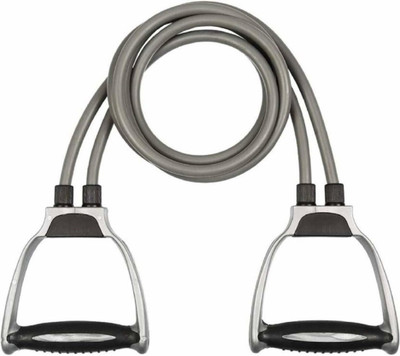abcdeyes Double Resistance Band with D Handle Resistance Tube Resistance Tube(Grey)
