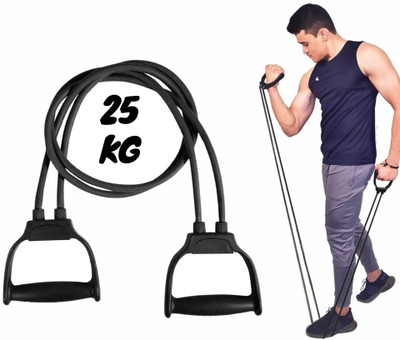 MODERNWOMANIYA Latex Exercise Band for Stretching,Home Gym & Toning with Heavy Quality Handles Resistance Tube(Black)