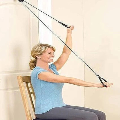 KIYANSH ENTERPRISE Physiotherapy Rope & Pulley Set Pulley and Rope Hand Shoulder Exerciser Resistance Tube(White)