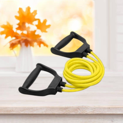 Aoriyon QPD-CZ Toning Tube Exercise Workout (BLACK YELLOW) Resistance Tube(Yellow)