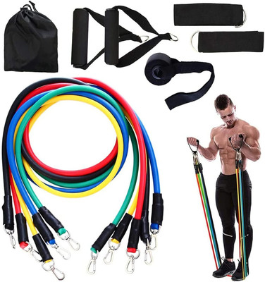 V Creation Power Resistance Bands for Workout for Women & Men (11pcs) Resistance Tube(Multicolor)