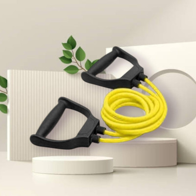Aoriyon KS-2JKS Handles, Portable Toning Tubes (BLACK YELLOW) Resistance Tube(Yellow)