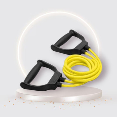 Aoriyon SJ-J-8TH Toning tube Resistance Fitness Exercise (BLACK YELLOW) Resistance Tube(Yellow)