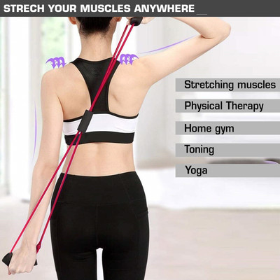 Avomaa Pull Rope Double Stretching Tube Latex Fitness Band Toning Tube@552 Resistance Tube(Multicolor)