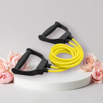 Aoriyon JH-9DIS Toning Tube Elastic Rubber Exercise (BLACK YELLOW) Resistance Tube(Yellow)