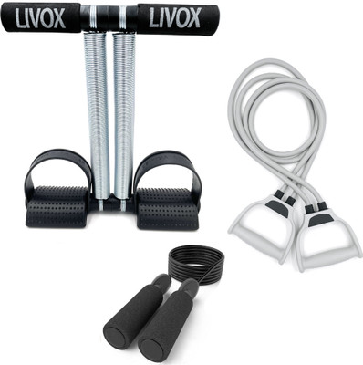 LIVOX Double Toning Resistance Tube, Heavy Quality Tummy Trimmer With Skipping Rop Resistance Tube(Multicolor)