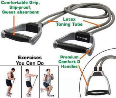 Anderson FITNESS DOUBLE CORD STRETCHING Resistance Tube Resistance Tube(Multicolor)