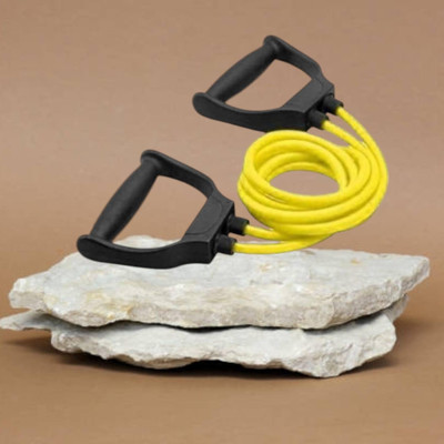 Aoriyon KW-4F Double Toning tube with Handles15 kg(BLACK YELLOW) Resistance Tube(Yellow)
