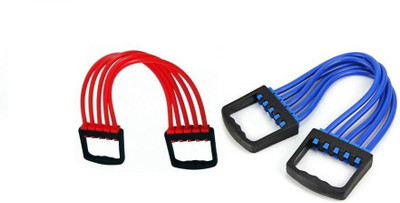 NMS TRADERS 5 Rubber Tubes Chest Expander , Chest Developer , Rubber Rope , Chest Resistance Tube(Red , Blue , Black)