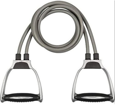 LIVOX Double Toning Tube Resistance Exercise Bands with Foam D-Handle Resistance Tube(Grey)