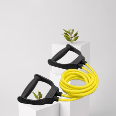 Aoriyon UIY80R Double Toning Resistance Tube Elastic(BLACK YELLOW) Resistance Tube(Yellow)