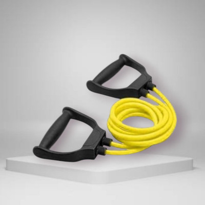 SRD JS-S8J Toning Tube Elastic Rubber Exercise (BLACK YELLOW) Resistance Tube(Yellow)