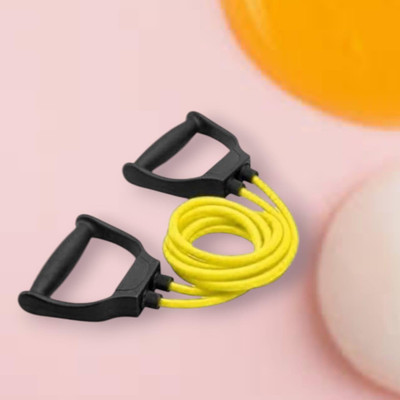 SRD KH0DU Toning Tube Elastic Rubber Exercise (BLACK YELLOW) Resistance Tube(Yellow)