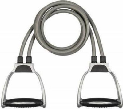 Tensura Double Toning Tube Resistance Exercise Bands with Foam D-Handles Resistance Tube(Grey)