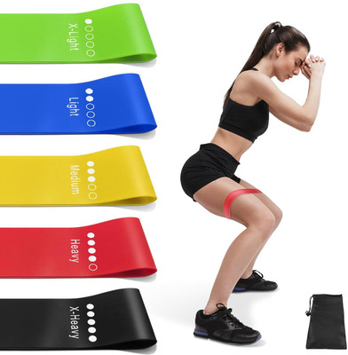 Estervig Resistance Loop Bands for Home Gym & Fitness 5 Pcs Workout Bands for Men & Women Resistance Tube(Multicolor)