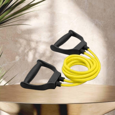 Aoriyon HE0-D Double Toning tube with Handles15 kg(BLACK YELLOW) Resistance Tube(Yellow)