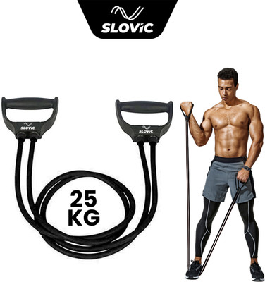 SLOVIC Exercise & Stretching Resistance Band Set For Men & Women Workout Heavy Resistance Tube(Black)