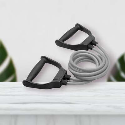 SRD 2-X Resistant Band for Home and GYM Workout (Grey) Resistance Tube(Mulicolour)