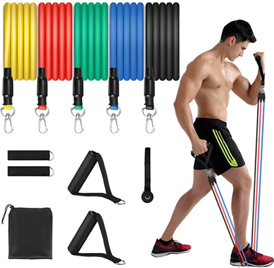 FiTHOMiE 11-in-1 resistance bands Resistance Tube(Multicolor)