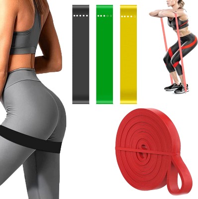 QUICK FIT Combo Of Power Band & Loop Band For GYM And Home WorkOut Resistance Tube(Multicolor)