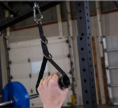Fitcozi Handle with 3 D-Rings Adj. Cable Attachment,Multi Utility Handle Resistance Tube(Black)