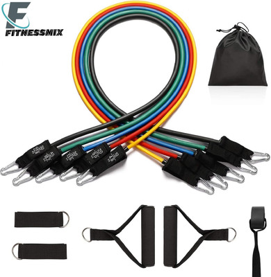 Oddish Resistance Bands 11pcs Set Tubes for Fitness Home Gym Exercise Workout Resistance Tube(Multicolor)