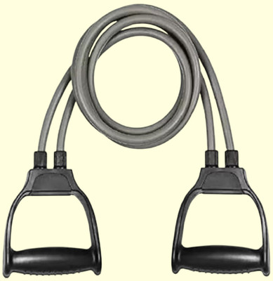 NEWSHARK Double Toning Tube for Physical Therapy, Stretching, Yoga Resistance Band Resistance Tube(Black, Grey)