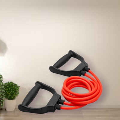 SRD HU-S8HE Elastic Bands Fitness Rubber for Exercise Resistance Tube (BLACK RED) Resistance Tube(Mulicolour)
