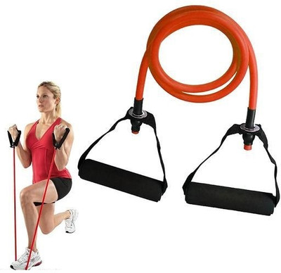 Fitcozi Tube Band with Adjustable D Handle Resistance Tube(Orange)