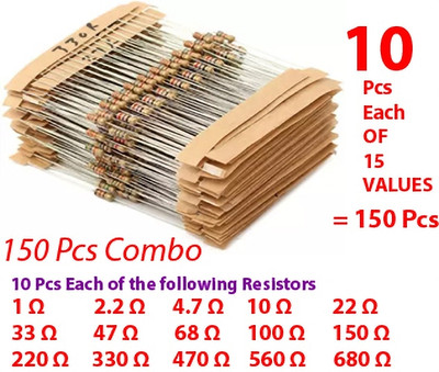ELPH 0.25W Resistance CFR Kit ELl01 | 15 Values - 10 Pcs each Electronic Components Electronic Hobby Kit